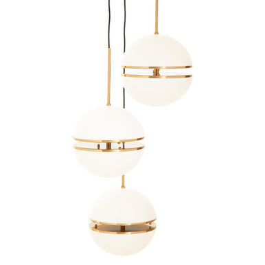 Abira Brushed Brass Finish Metal 3 Ball Pendant Light