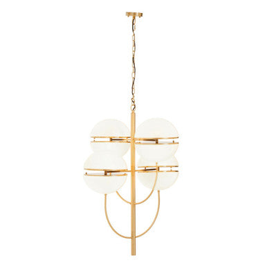 Abira Brushed Brass Finish Metal 4 Ball Pendant Light