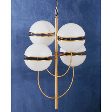 Abira Brushed Brass Finish Metal 4 Ball Pendant Light