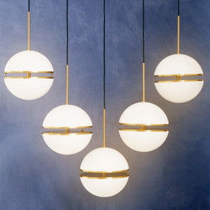Abira Brushed Brass Finish Metal 5 Ball Pendant Light