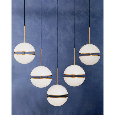Abira Brushed Brass Finish Metal 5 Ball Pendant Light