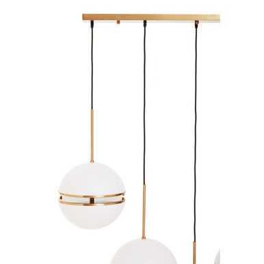Abira Brushed Brass Finish Metal 5 Ball Pendant Light