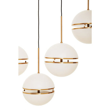 Abira Brushed Brass Finish Metal 5 Ball Pendant Light