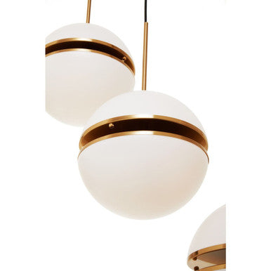 Abira Brushed Brass Finish Metal 5 Ball Pendant Light