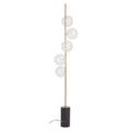 Abira Black Marble 5 Bulb Floor Lamp with Brushed Brass Finish