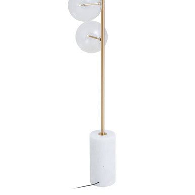 Abira White Marble and Brass Finish 5 Bulb Floor Lamp