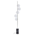 Abira Black Marble 5 Bulb Floor Lamp with Nickel Finish