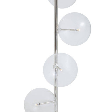 Abira Black Marble and Nickel Finish 5 Bulb Floor Lamp