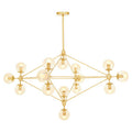 Abira Gold Metal and Glass 15 Bulb Statement Pendant Light