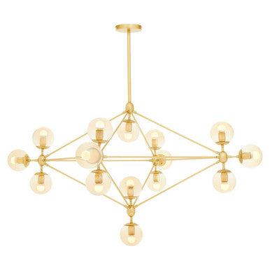 Abira Gold Finish 15 Arm Statement Pendant Light