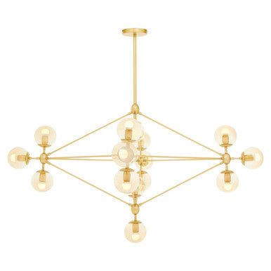 Abira Gold Finish 15 Arm Statement Pendant Light