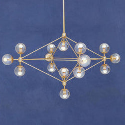 Abira Gold Metal and Glass 15 Bulb Statement Pendant Light