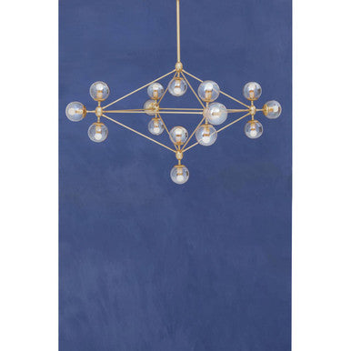 Abira Gold Finish 15 Arm Statement Pendant Light