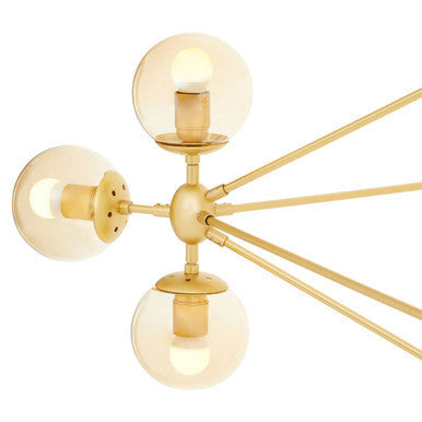 Abira Gold Metal and Glass 15 Bulb Statement Pendant Light