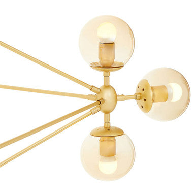 Abira Gold Finish 15 Arm Statement Pendant Light
