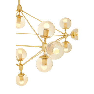 Abira Gold Metal and Glass 15 Bulb Statement Pendant Light