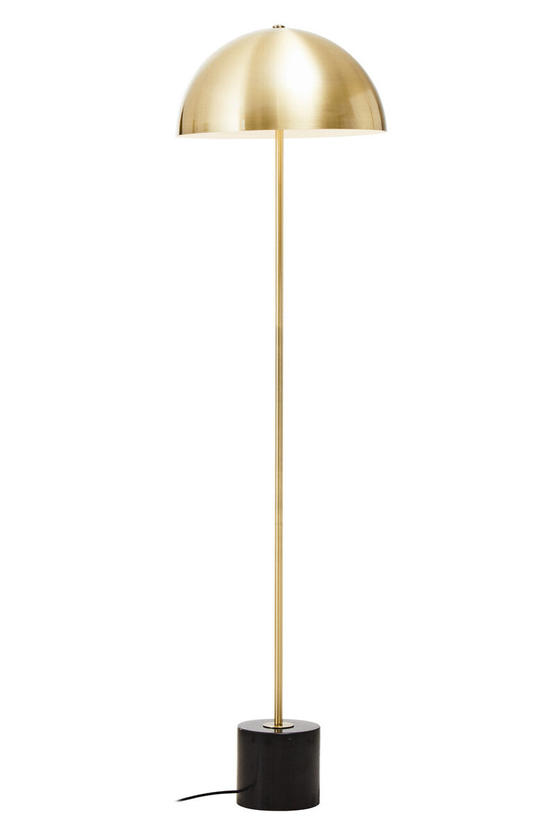 Murdoch Brushed Brass Floor Lamp with Black Marble Base