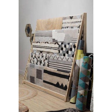 Bosie Safira Small Hair on Leather Hexagon Patchwork Rug