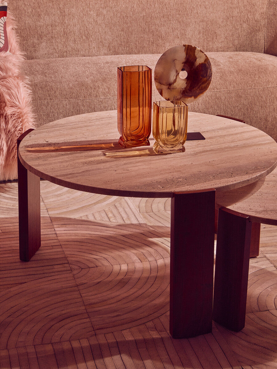Bosie Safira Large Natural Hair On Leather Rug