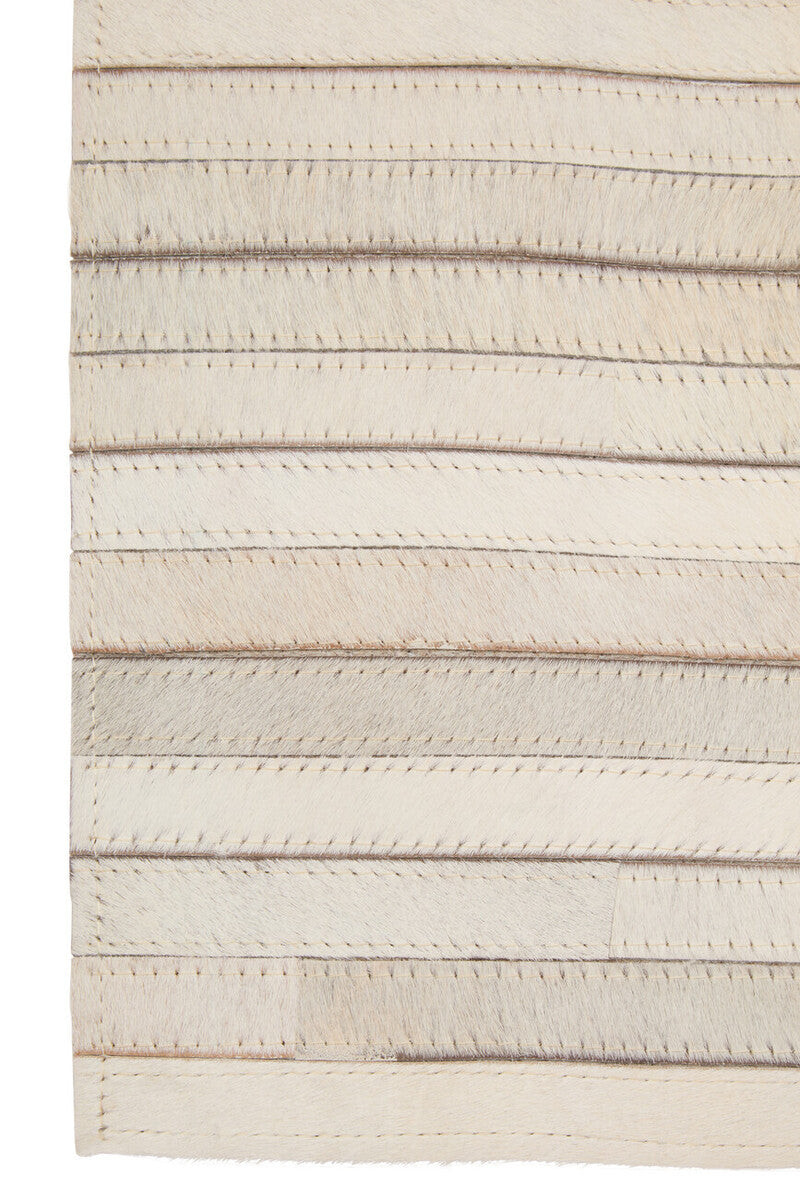 Bosie Safira Large Natural Hair On Leather Rug
