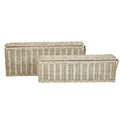 Whitewash Rattan Storage Boxes-Set of 2 | Argento