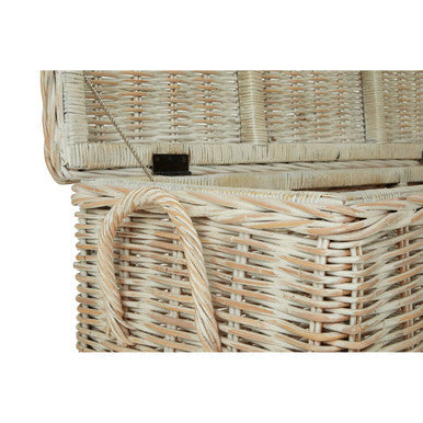 Whitewash Rattan Storage Boxes-Set of 2 | Argento