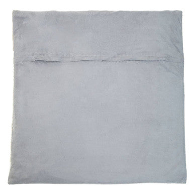 Bosie Safira Grey Hair on Leather Patchwork Cushion
