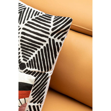 Bosie Ozella Black And White Square Embroidered Cushion