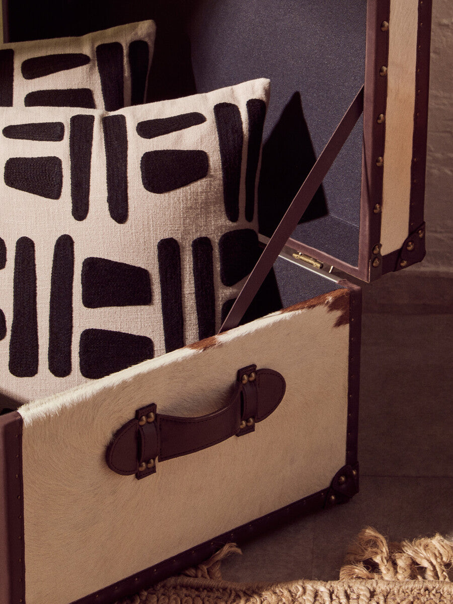 Bosie Ozella Natural And Black Square Cushion