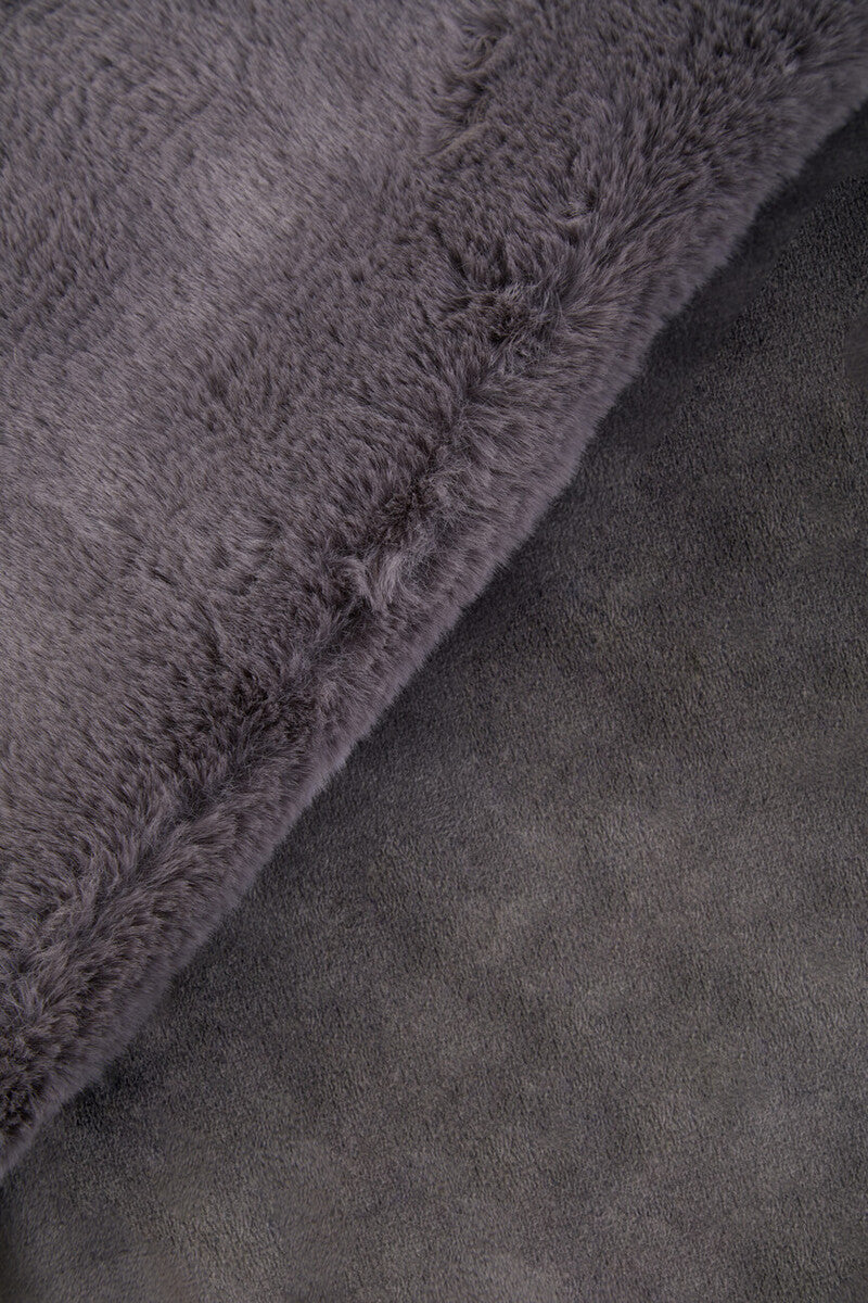Bosie Lamina Grey Faux Fur Throw
