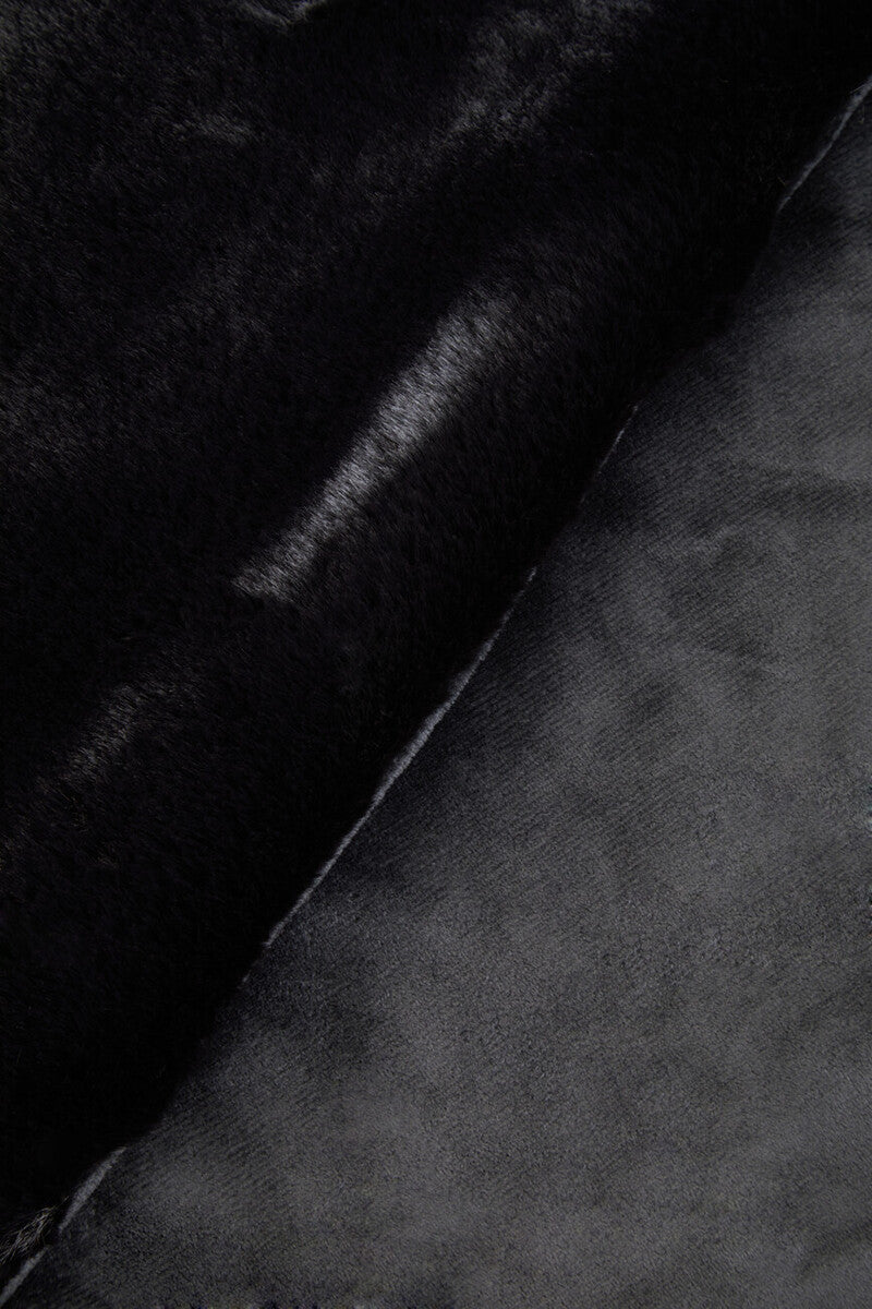 Bosie Lamina Black Faux Fur Throw