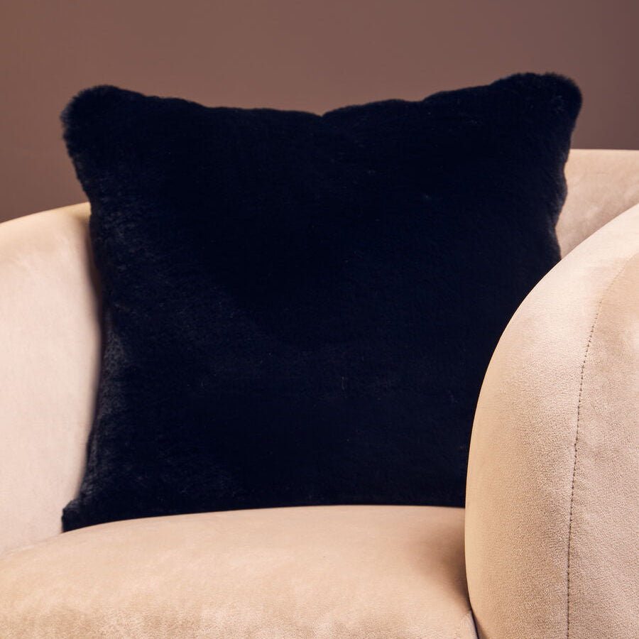 Bosie Lamina Black Square Fur Cushion