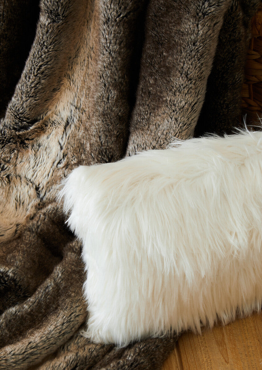 Bosie Lamina Mocha Ombre Fur Throw
