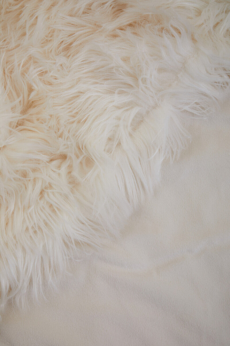 Bosie Lamina Cream Faux Fur Throw