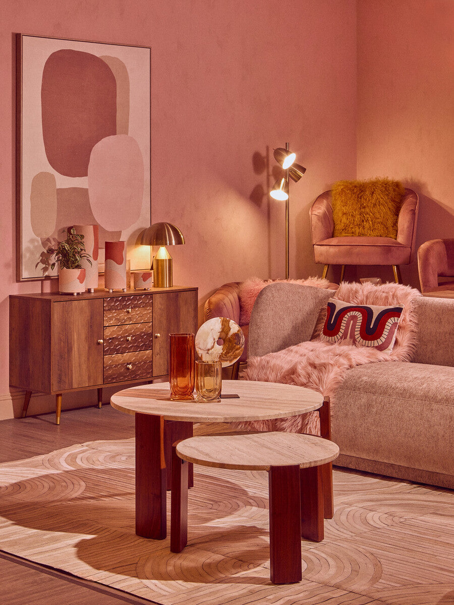 Bosie Lamina Pink Faux Fur Throw
