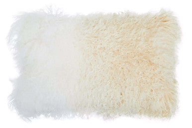 Bosie Real Fur Natural Ombre Rectangular Cushion | Mongolian