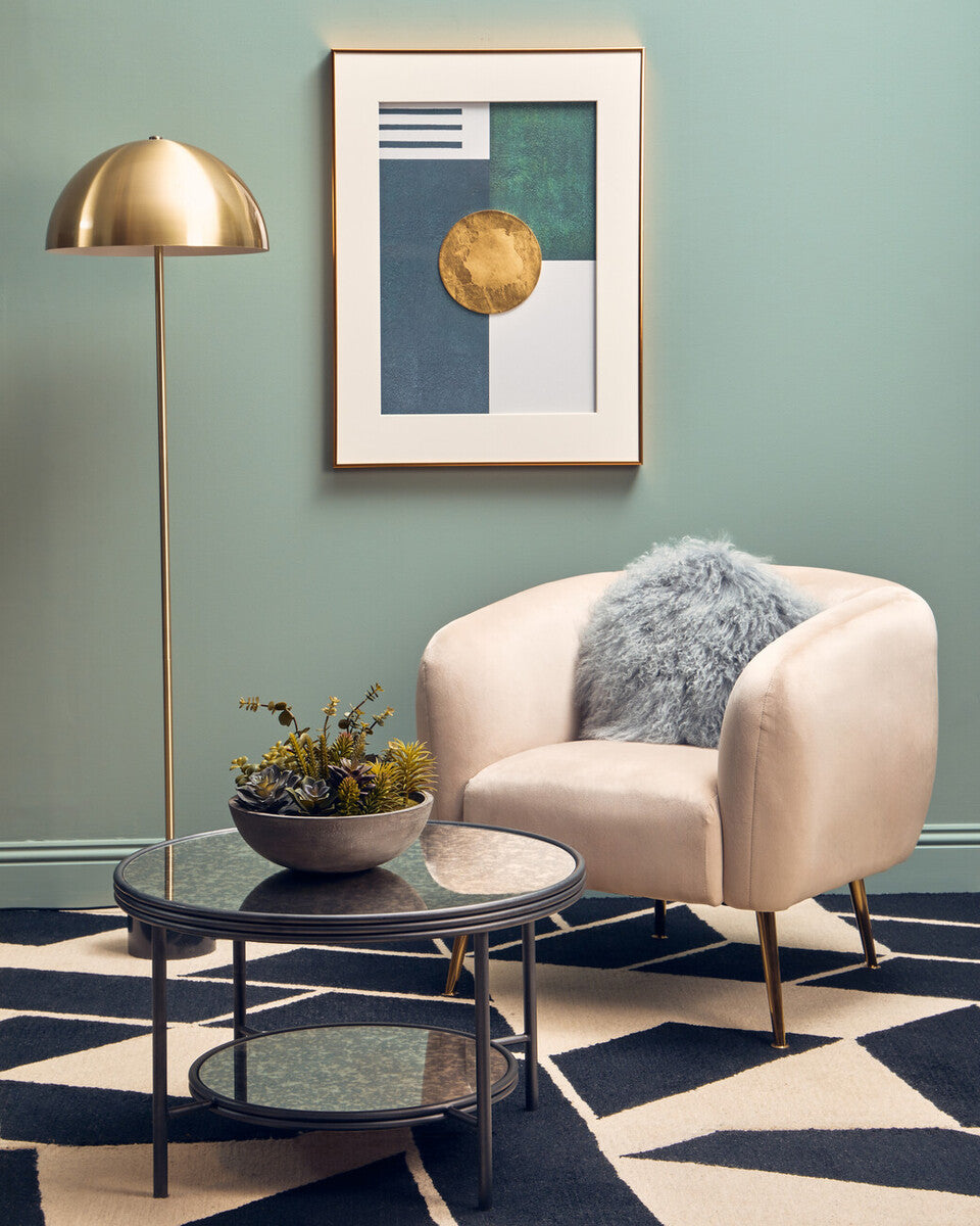 Bosie Real Mongolian Fur Grey Round Cushion