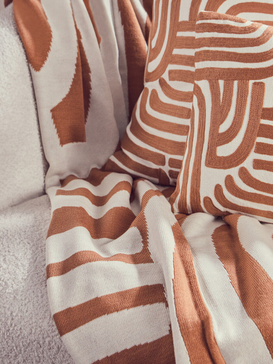 Natural and Terracotta Throw | Bosie Ozella