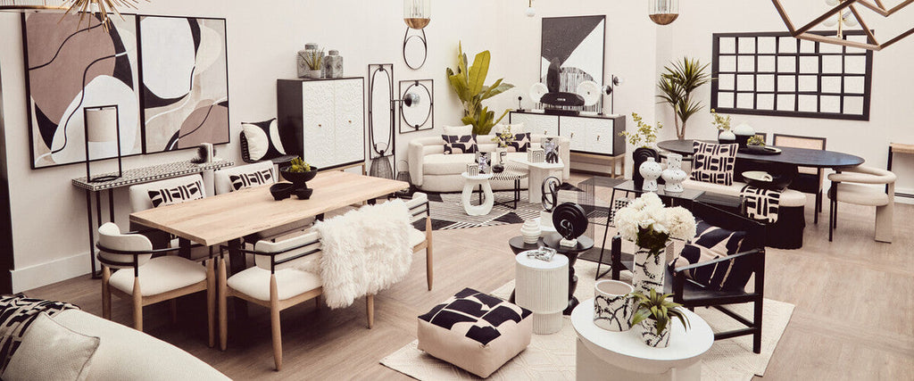 Natural and Black Square Floor Cushion | Bosie Ozella