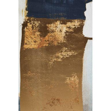 Astratto Blue And Gold Foil Wall Art
