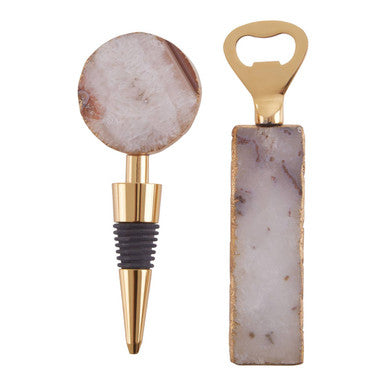 Bowerbird Agata Grey Bottle Opener And Stopper Set