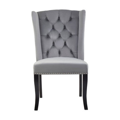 Kensington Townhouse Grey Velvet Winged Back Dining Chair