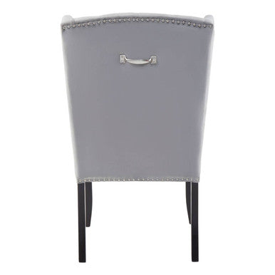 Kensington Townhouse Grey Velvet Winged Back Dining Chair