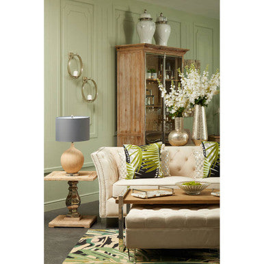Samara Sand Fabric Footstool