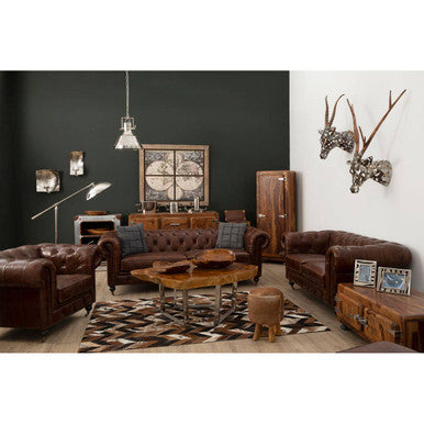 Natural Teak Wood Coffee Table with Silver Steel Frame, Surak