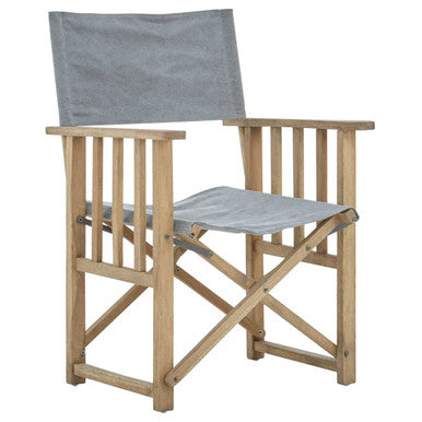 Hugh Grey linen Directors Chair