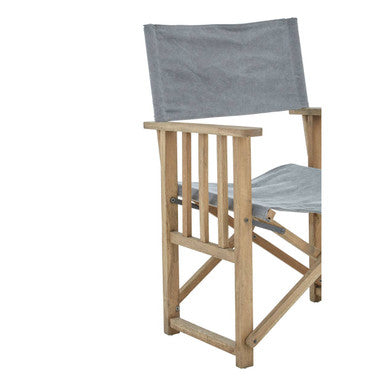 Hugh Grey linen Directors Chair