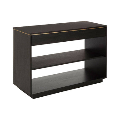 Brown Oak Veneer Wooden Console Table with Storage Space, Diamond