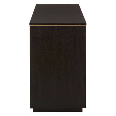 Brown Oak Veneer Wooden Console Table with Storage Space, Diamond