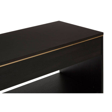 Brown Oak Veneer Wooden Console Table with Storage Space, Diamond